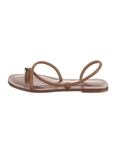 Pre-owned Emme Parsons Leather Slingback Sandals In Brown