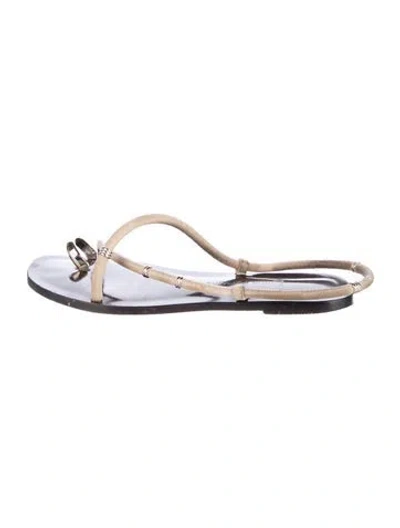 Pre-owned Emme Parsons Leather Slingback Sandals In Brown