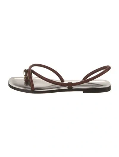 Pre-owned Emme Parsons Leather Slingback Sandals In Brown