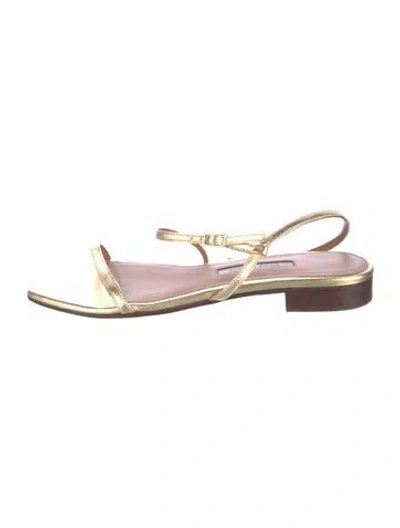 Pre-owned Emme Parsons Leather Slingback Sandals In Gold