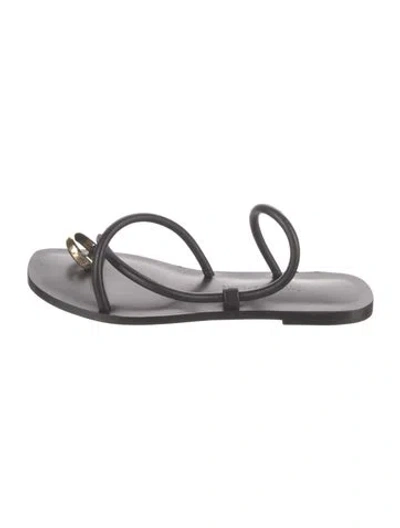 Pre-owned Emme Parsons Leather Slingback Sandals In Gray