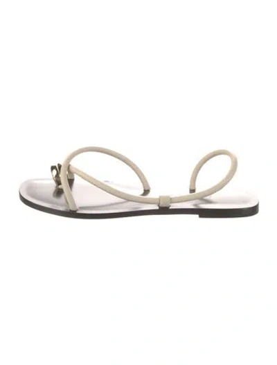 Pre-owned Emme Parsons Leather Slingback Sandals In Neutral