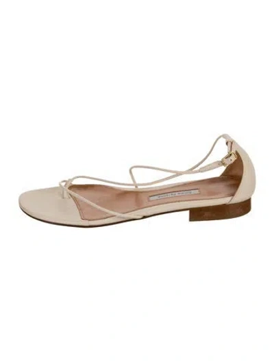 Pre-owned Emme Parsons Leather Slingback Sandals In Neutral