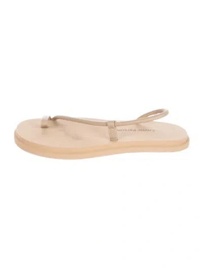 Pre-owned Emme Parsons Leather Slingback Sandals In Neutral