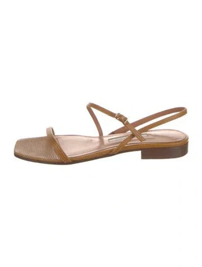 Pre-owned Emme Parsons Leather Slingback Sandals In Neutrals