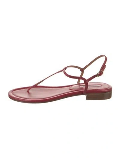 Pre-owned Emme Parsons Leather Slingback Sandals In Red