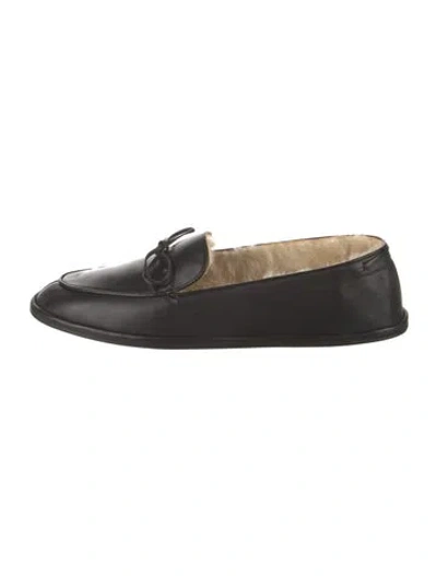 Pre-owned Emme Parsons Leather Slippers In Black