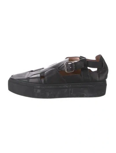 Pre-owned Emme Parsons Leather Sneakers In Black