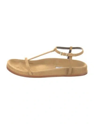 Pre-owned Emme Parsons Leather T-strap Sandals In Neutral