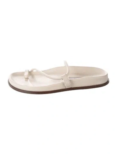 Pre-owned Emme Parsons Leather T-strap Sandals In Neutral