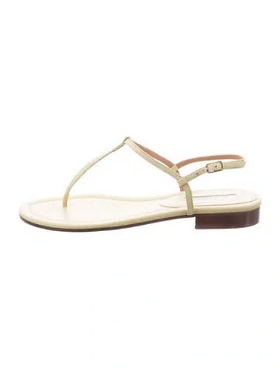 Pre-owned Emme Parsons Leather T-strap Sandals W/ Tags In Neutral