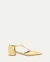 Emme Parsons Mary Jane Ballerina Pumps In Gold Nappa