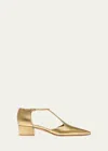Emme Parsons Suede Mary Jane Ballerina Pumps In Washed Gold