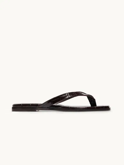 Emme Parsons Meta Sandal Espresso Embossed Croc It37 In Animal Print