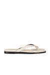 Emme Parsons Meta Leather Flip Flops In Ivory Nappa