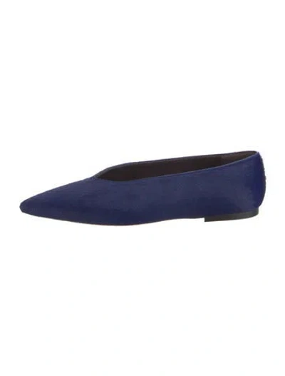 Pre-owned Emme Parsons Ponyhair Flats In Blue