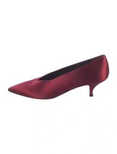 Pre-owned Emme Parsons Satin Pumps In Burgundy