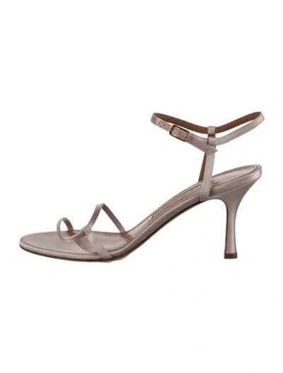 Pre-owned Emme Parsons Satin Sandals In Neutrals