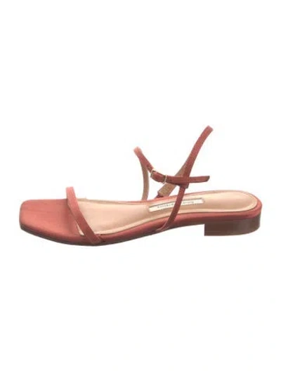 Pre-owned Emme Parsons Satin Sandals In Orange