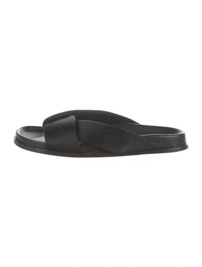 Pre-owned Emme Parsons Satin Slides In Black