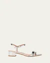 Emme Parsons Simple Block Heels Sandal In Silver