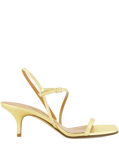 Emme Parsons Square-toe Heeled Sandals In Gold