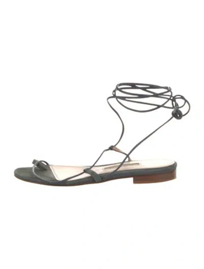 Pre-owned Emme Parsons Suede Gladiator Sandals In Blue