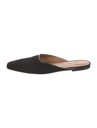 Pre-owned Emme Parsons Suede Mules In Black