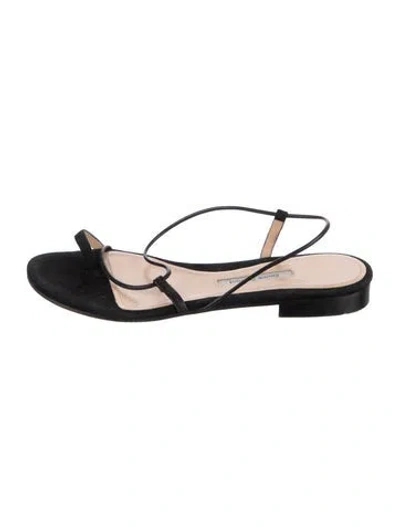 Pre-owned Emme Parsons Suede Sandals In Black