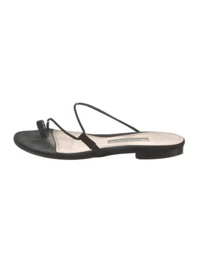 Pre-owned Emme Parsons Suede Sandals In Black