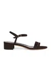 Emme Parsons Suede Simple Block Heel Sandals In Brown