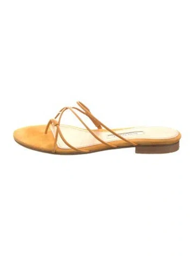 Pre-owned Emme Parsons Suede Slides In Yellow