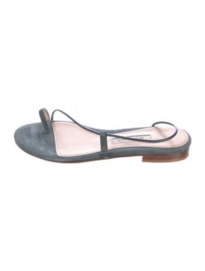 Pre-owned Emme Parsons Suede Slingback Sandals In Blue