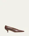 Emme Parsons Veneto Leather Kitten-heel Pumps In Brown