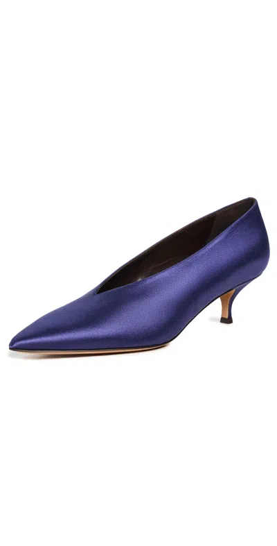 Emme Parsons Veneto Satin Pumps In Navy Satin
