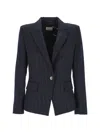 Emme Pinstripe-pattern Blazer In Blue