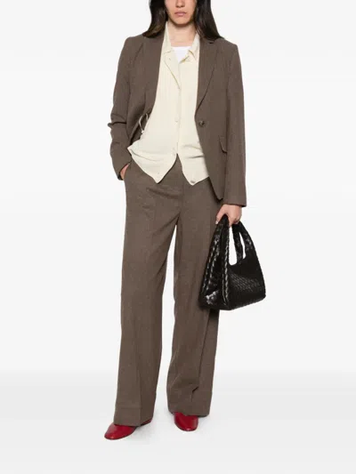 Emme Pressed-crease Wide-leg Trousers In Brown