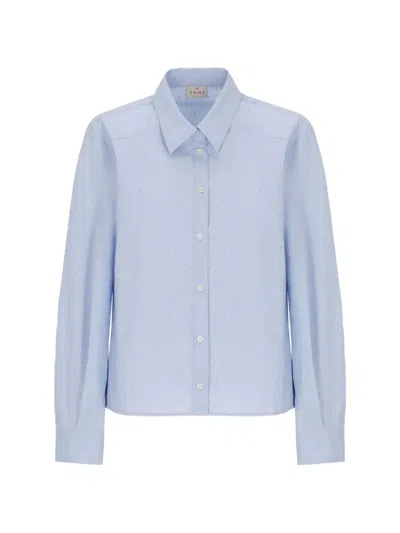 Emme Rhinestone-embellished Long-sleeve Shirt In Blue
