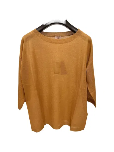 Emme Ribbed-trim Short-sleeve Sweater In Brown