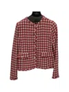 Emme Ribes Houndstooth-pattern Tweed Jacket In Red