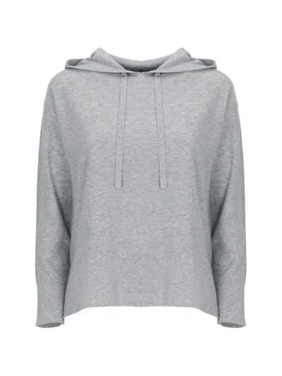 Emme Sequin-embellished Long-sleeve Hoodie In Grey