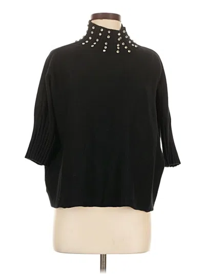 Pre-owned Emme Short Sleeve Turtleneck In Black