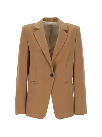 Emme Single-breasted Notched-lapel Blazer In Brown