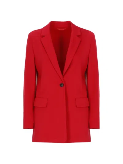 Emme Single-breasted Notched-lapels Blazer In Red