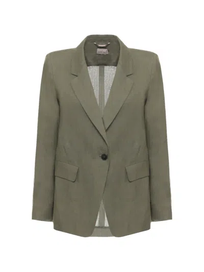 Emme Single-breasted Notch-lapels Jacket In Green
