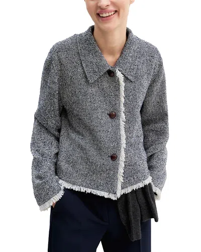 Emme Straight Basketweave Jacket In Gray