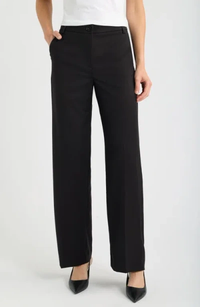 Emme Straight Leg Career Pants In Black