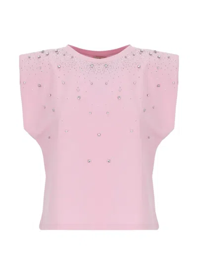 Emme Strass-embellished T-shirt In Pink