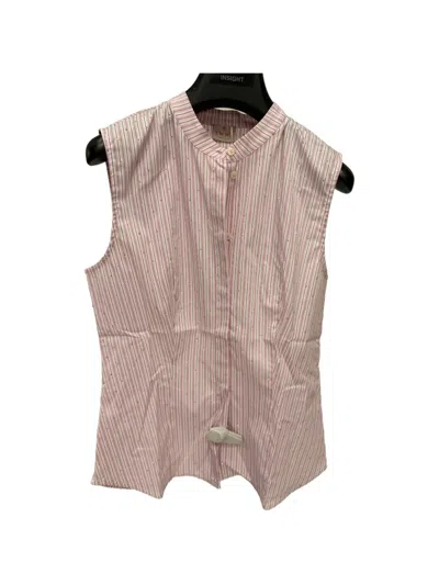 Emme Striped Crystal-embellished Shirt In Pink