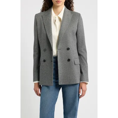 Emme Structured Double Breasted Blazer In Gray